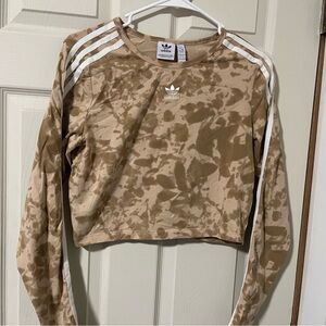 Adidas Tan Tie-Dye Cropped Top